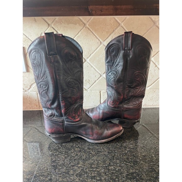 Dan Post Black and Red Heeled Boots - Picture 6 of 8